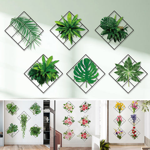 Sticker mural plante verte 3D 5 Piece